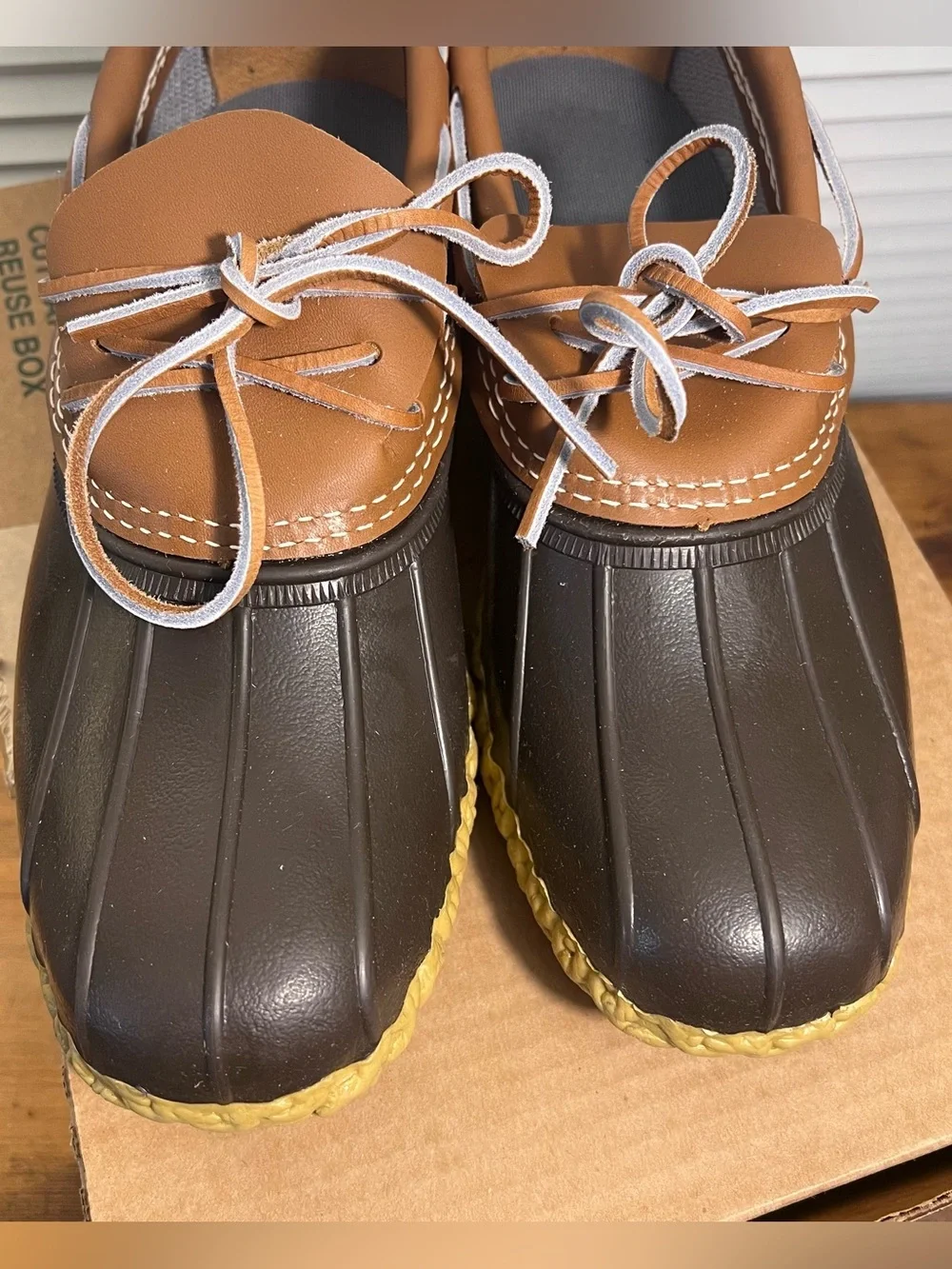 NEW LL Bean Men's Bean Boots, Rubber Mocs, Waterproof, Leather Upper, Size 8 M
